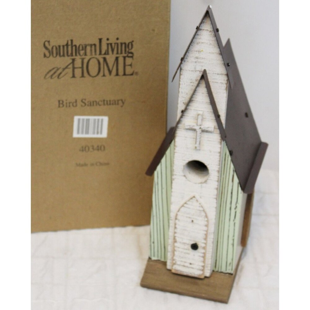 Southern Living At Home Bird Sanctuary NEW 40340 Small Church House Wood Cross